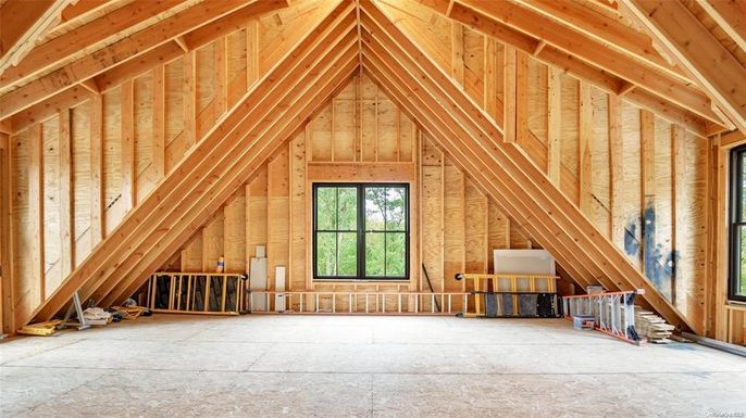 Empty room, Interior, Wooden Beams, Wooden Ceilings, Wooden Walls