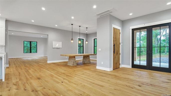 Game Room, Interior, Pendant Lights, Recessed Lighting, Wood Texture Flooring