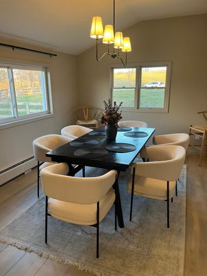 Chandelier, Dining room, Interior, Wood Texture Flooring