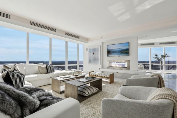 Fireplace, Interior, Living room, Recessed Lighting, Water