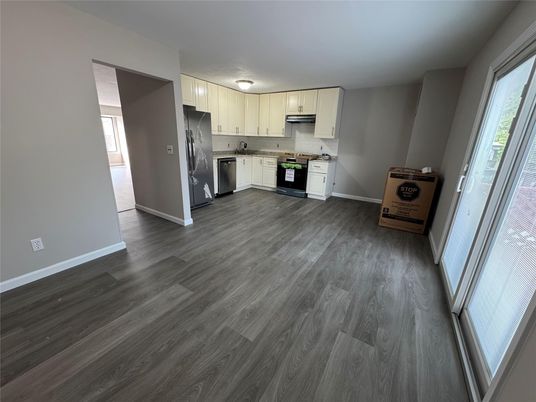 Interior, Kitchen, Stainless Steel Appliances, Wood Texture Flooring