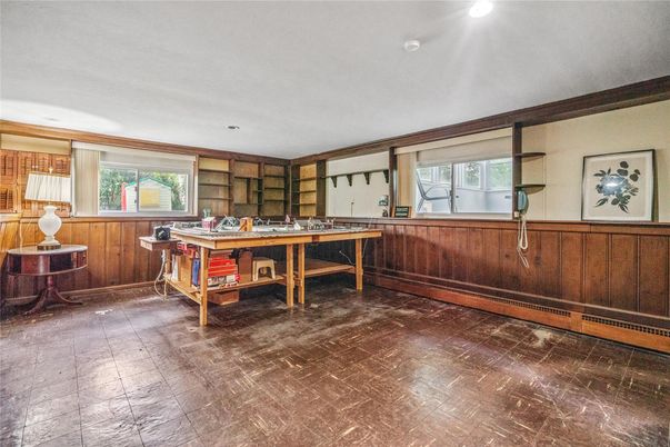 Home Office, Interior, Wooden Walls