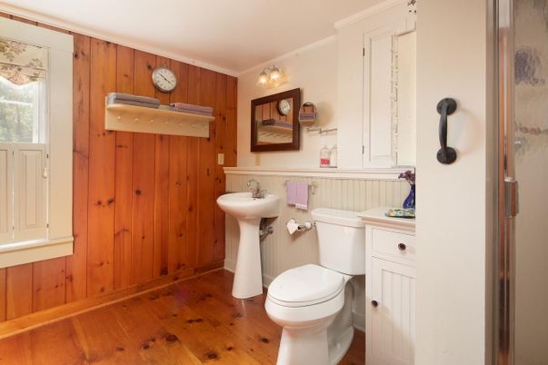 Bathroom, Interior, Wood Texture Flooring, Wooden Walls