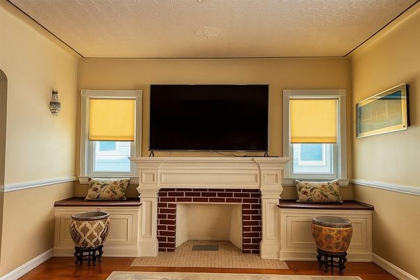 Fireplace, Interior, Wood Texture Flooring