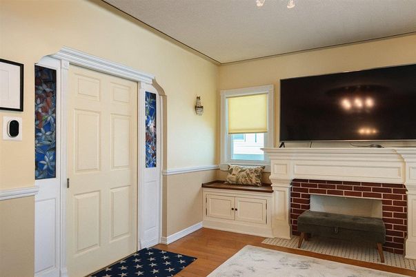 Fireplace, Interior, Wood Texture Flooring