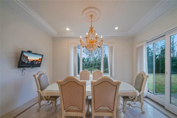 Chandelier, Dining room, Interior, Recessed Lighting