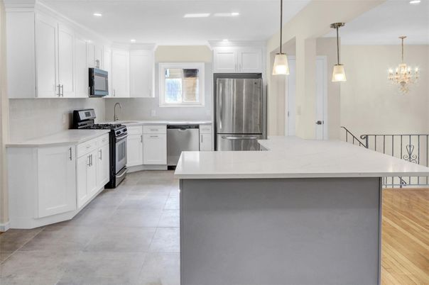 Interior, Kitchen, Pendant Lights, Recessed Lighting, Stainless Steel Appliances