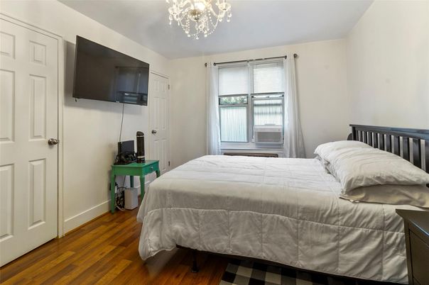 Bedroom, Chandelier, Interior, Wood Texture Flooring