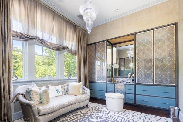 Bathroom, Chandelier, Interior, Recessed Lighting, Wood Texture Flooring