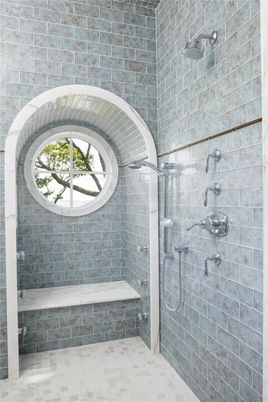 Bathroom, Glass Shower, Interior, Stone Walls