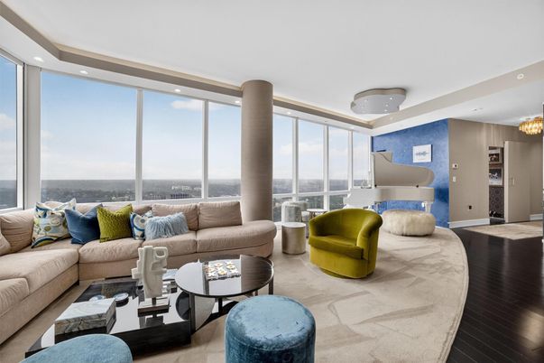 Chandelier, Interior, Living room, Recessed Lighting, Wood Texture Flooring