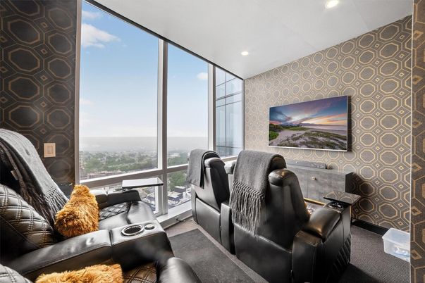 Home Theatre Room, Home Office, Interior, Recessed Lighting