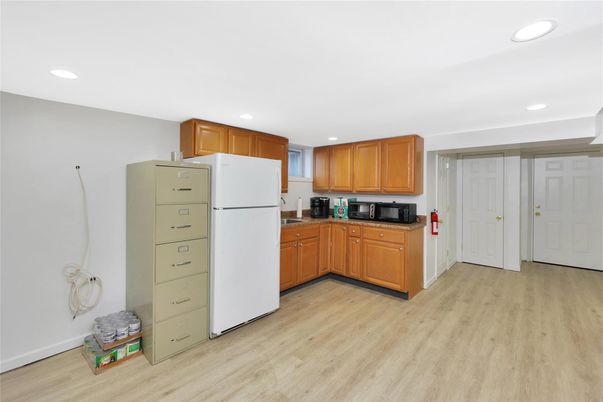 Interior, Kitchen, Recessed Lighting, Wood Texture Flooring