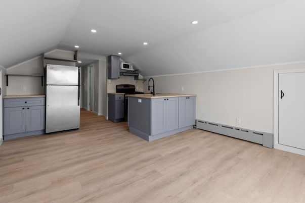 Interior, Kitchen, Recessed Lighting, Wood Texture Flooring