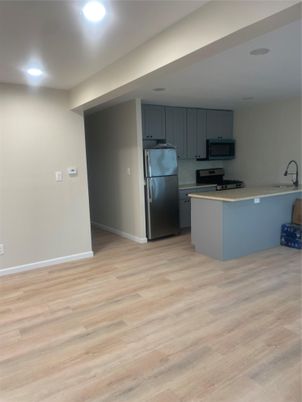 Interior, Kitchen, Recessed Lighting, Wood Texture Flooring