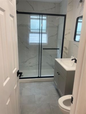 Bathroom, Glass Shower, Interior, Marble Walls