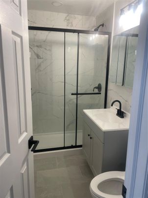 Bathroom, Glass Shower, Interior, Marble Walls