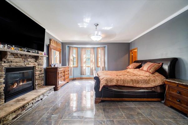 Bedroom, Fireplace, Interior