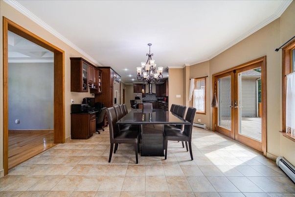 Chandelier, Dining room, Interior, Wood Texture Flooring