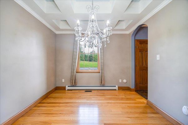 Chandelier, Empty room, Interior, Wood Texture Flooring