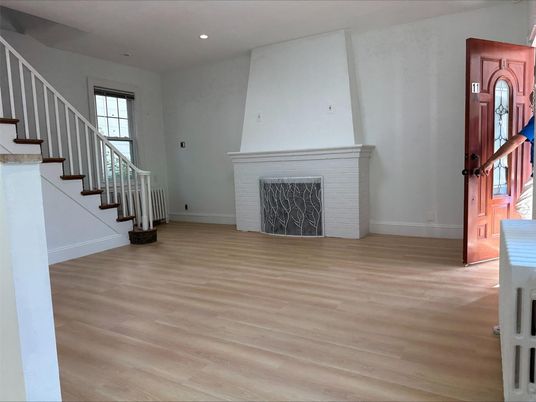 Fireplace, Interior, Recessed Lighting, Wood Texture Flooring