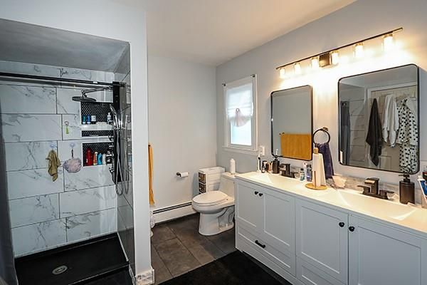 Bathroom, Glass Shower, Interior, Marble Walls