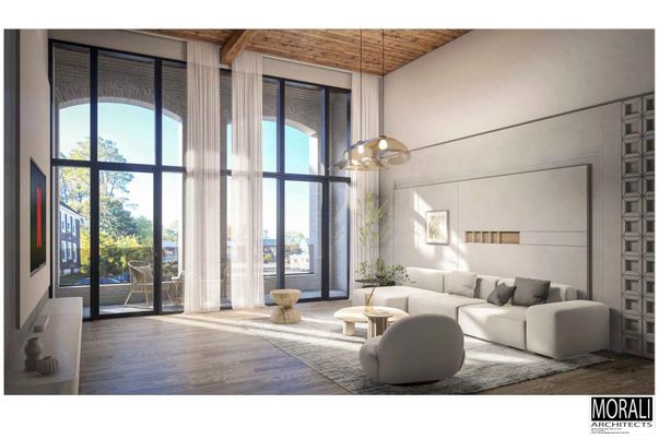 Interior, Living room, Pendant Lights, Wood Texture Flooring