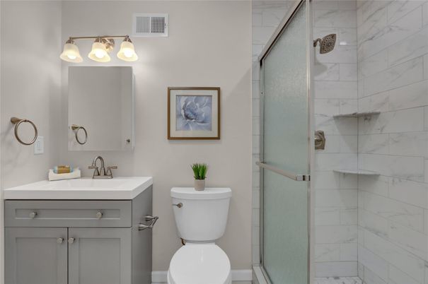 Bathroom, Glass Shower, Interior, Marble Walls