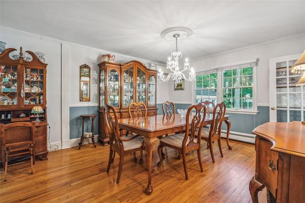 Chandelier, Dining room, Interior, Wood Texture Flooring
