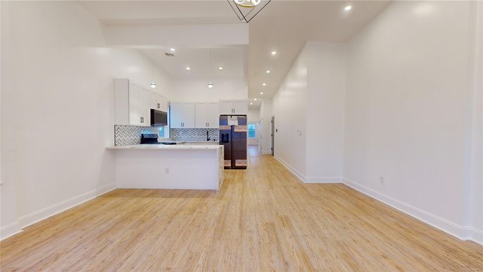 Interior, Kitchen, Recessed Lighting, Wood Texture Flooring