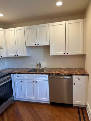 Interior, Kitchen, Recessed Lighting, Wood Texture Flooring