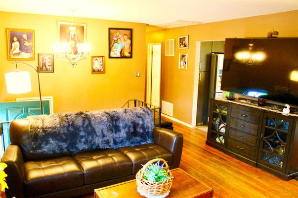 Chandelier, Interior, Living room, Wood Texture Flooring