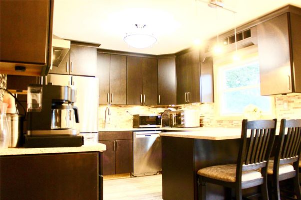 Interior, Kitchen, Stainless Steel Appliances, Wood Texture Flooring