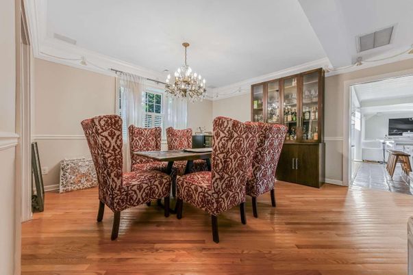 Chandelier, Dining room, Interior, Wood Texture Flooring