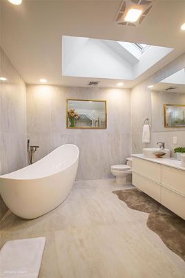 Bathroom, Dual Sink Vanities, Free Standing Baths, Interior, Recessed Lighting