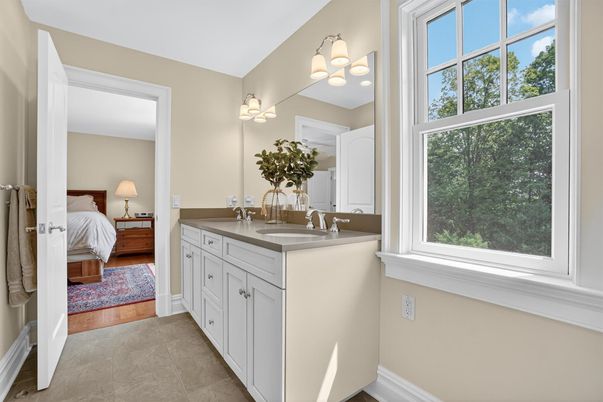 Bathroom, Bedroom, Dual Sink Vanities, Interior, Wood Texture Flooring