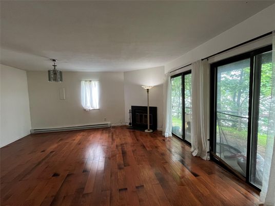 Empty room, Interior, Pendant Lights, Wood Texture Flooring