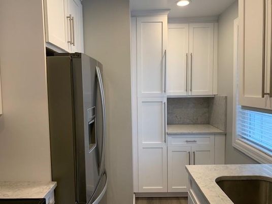 Interior, Kitchen, Recessed Lighting, Wood Texture Flooring