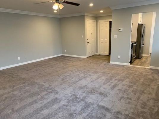 Empty room, Interior, Kitchen, Recessed Lighting