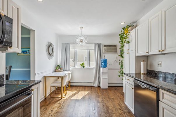 Chandelier, Interior, Kitchen, Recessed Lighting, Wood Texture Flooring