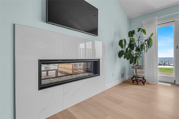 Fireplace, Interior, Water, Wood Texture Flooring