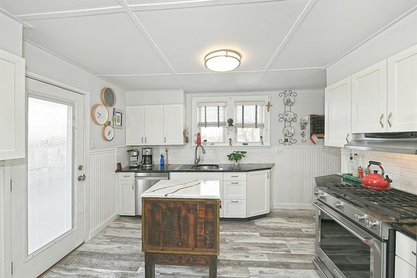 Interior, Kitchen, Stainless Steel Appliances, Wood Texture Flooring