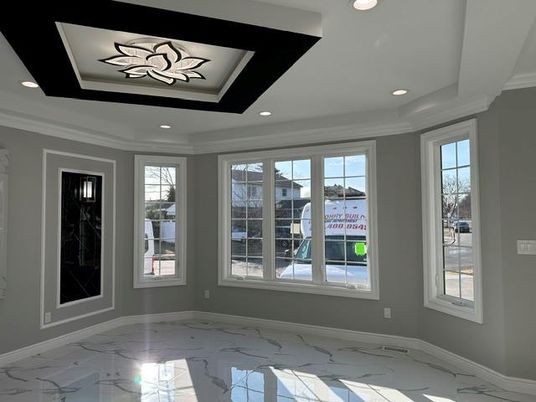 Empty room, Interior, Marble, Recessed Lighting