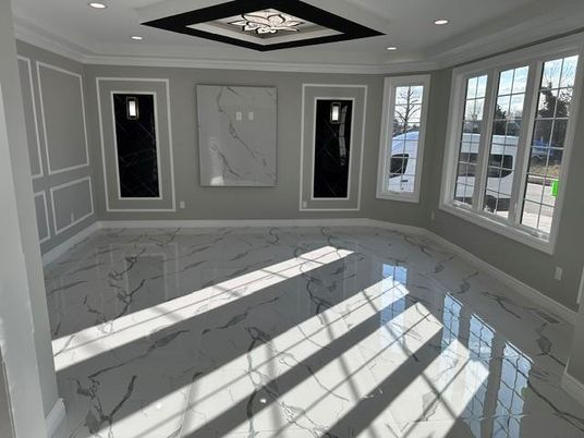 Empty room, Interior, Marble, Recessed Lighting