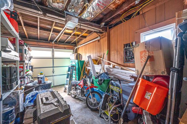 Garage, Interior, Wooden Beams, Wooden Ceilings, Wooden Walls