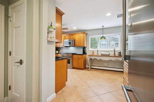 Interior, Kitchen, Pendant Lights, Recessed Lighting, Stainless Steel Appliances