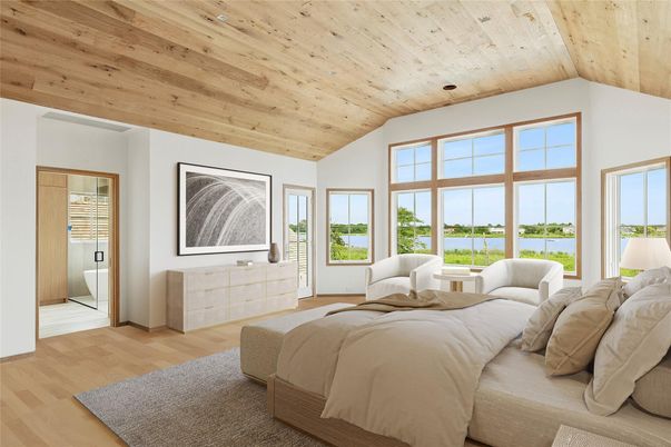 Bedroom, Interior, Water, Wooden Ceilings, Wood Texture Flooring