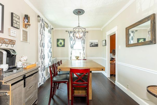 Chandelier, Dining room, Interior, Pendant Lights, Wood Texture Flooring