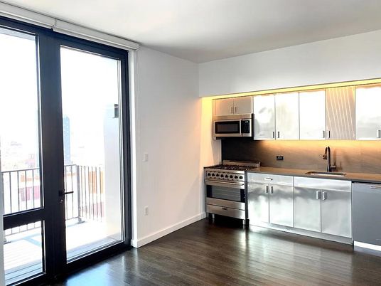 Interior, Kitchen, Stainless Steel Appliances, Wood Texture Flooring