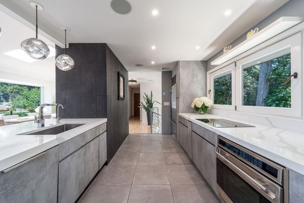 Interior, Kitchen, Pendant Lights, Recessed Lighting, Stainless Steel Appliances